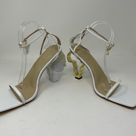 GB Vibe-Check Leather Sculpted Heel Slide Sandals | Dillard NEW Nupe Genuine Leather Africa Continent Silhouette Cultural Heels Sandals 11